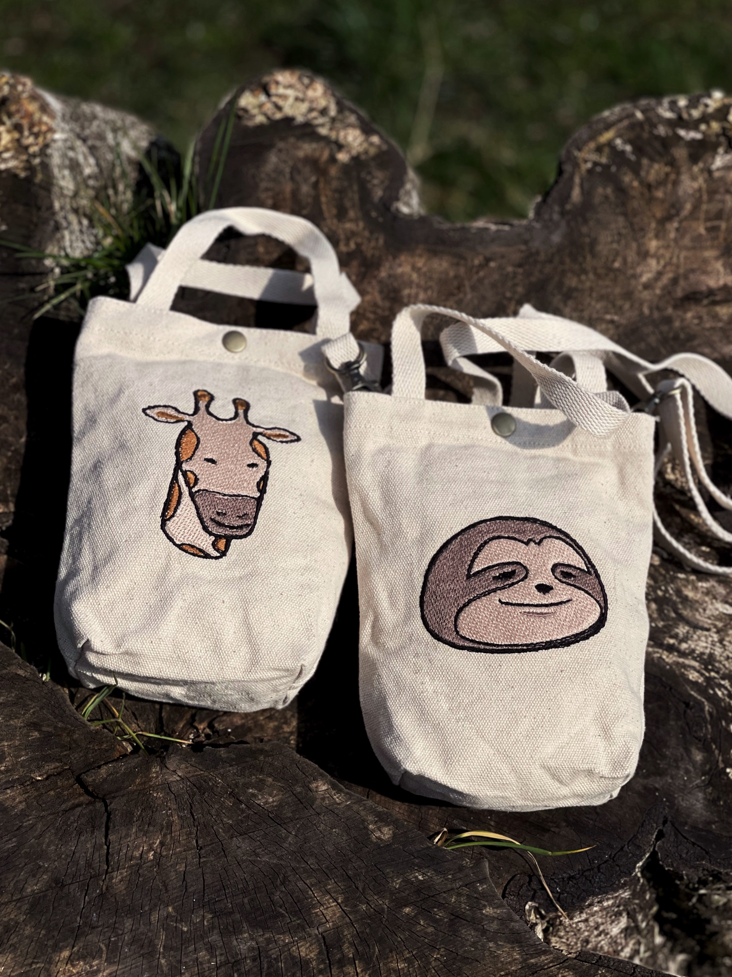 Animal Embroidered Canvas Tote Bag